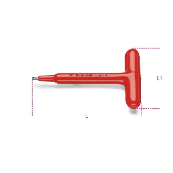 T-handle wrenches with hexagon male ends