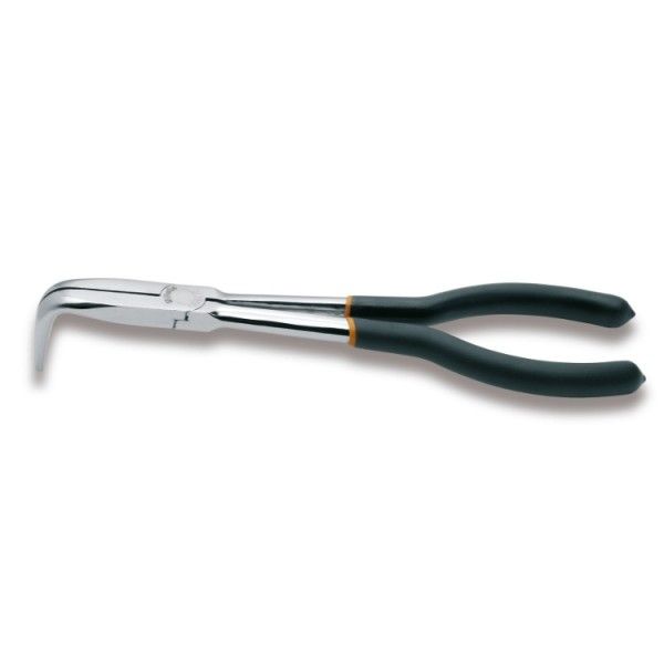 Bent extra long knurled nose pliers, 90°