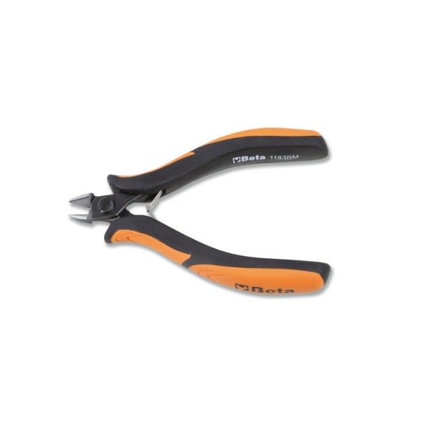 Diagonal semi-flush cutting nippers