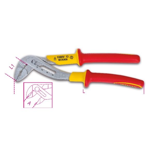 Slip joint pliers, boxed joint, insulated 1000V