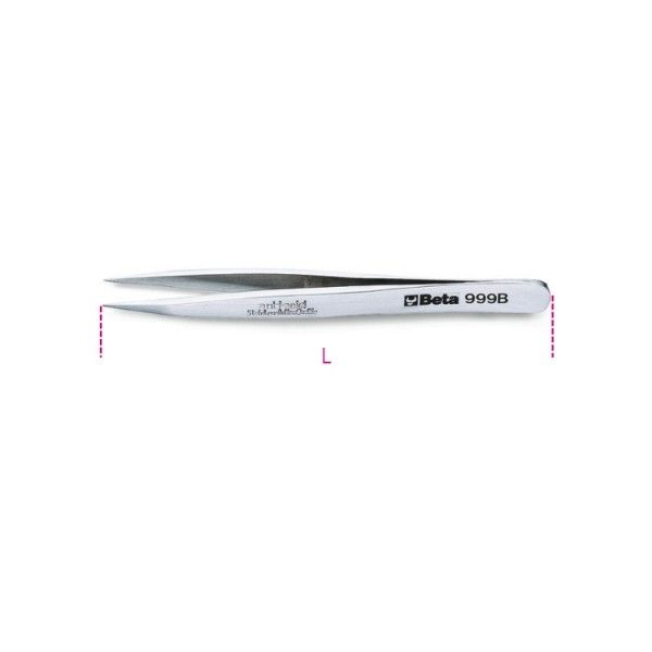 Strong straight end spring tweezers