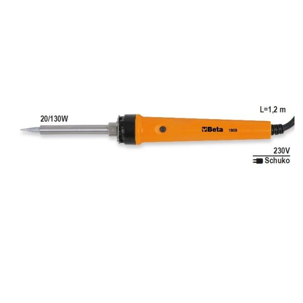 Dual rating soldering iron with steel tips 