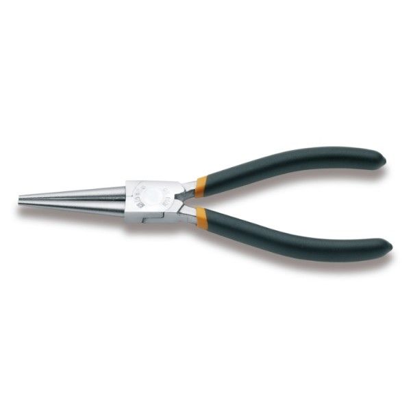 Long round knurled nose pliers bi-material handles