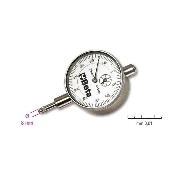 Dial indicator, reading to 0.01 mm
