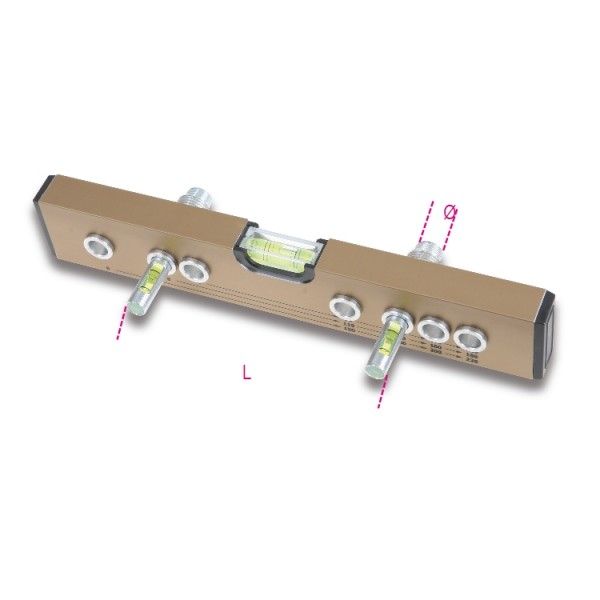 Three-vial spirit level