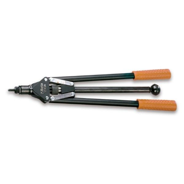 Heavy duty riveting pliers for threaded insets