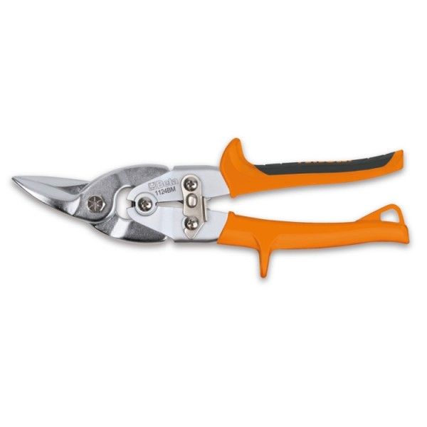 Left cut compound leverage shears, curved blades