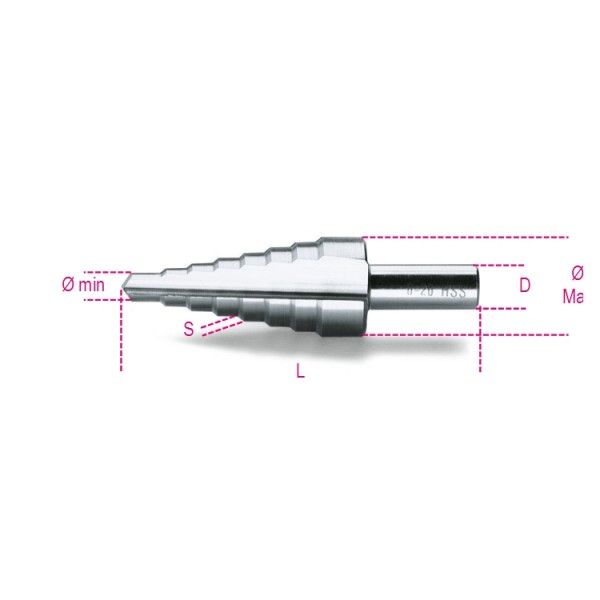 Stepped drills, HSS